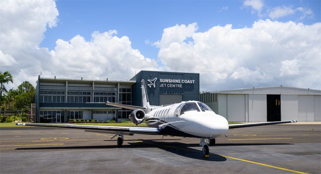 Private jet at Sunshine Coast Jet Centre