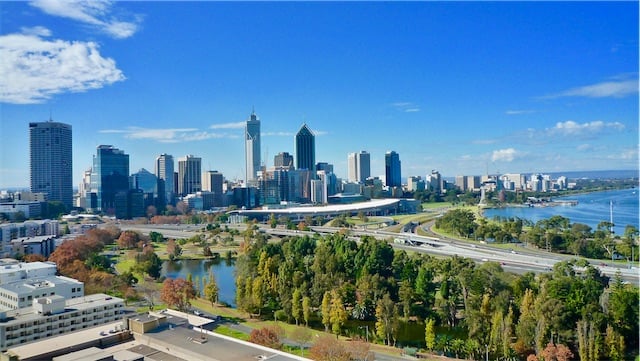 Perth, Australia skyline view on a sunny day.