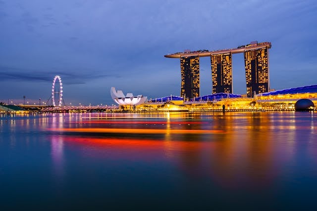 Singapore skyline at night, Marina Bay Sands