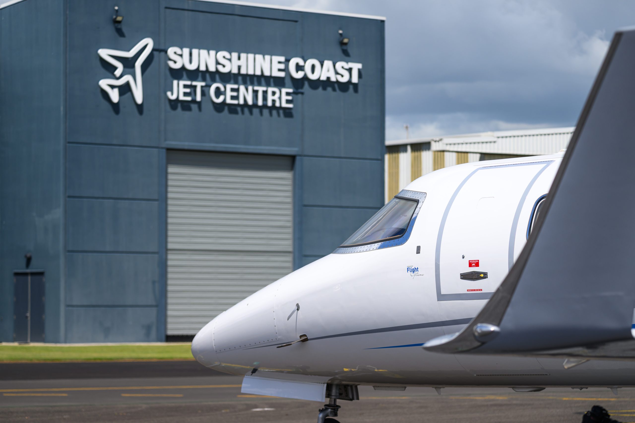 Private jet at Sunshine Coast Jet Centre.